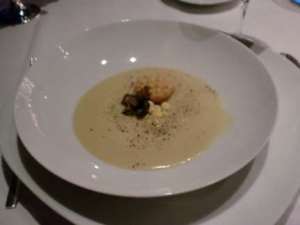 soup poured at the table