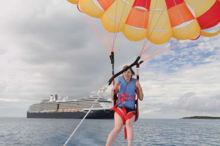 Parasailing by the Holland America Westerdam
