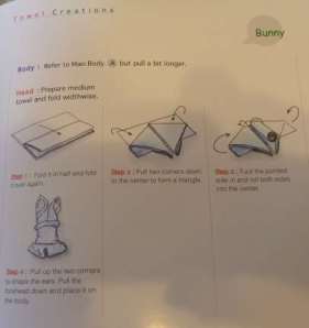rabbit head instructions how to fold towel animals