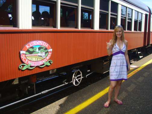 Sheri at the train station