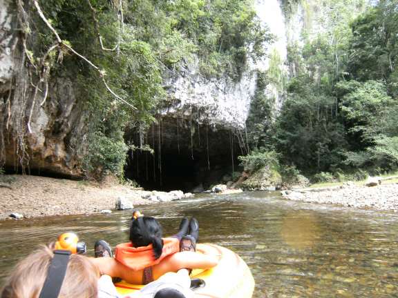 heading toward cave about to enter the cave