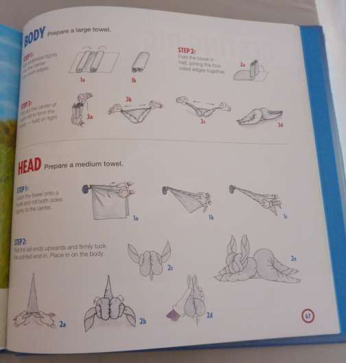 book instructions rabbit towel animal folding directions