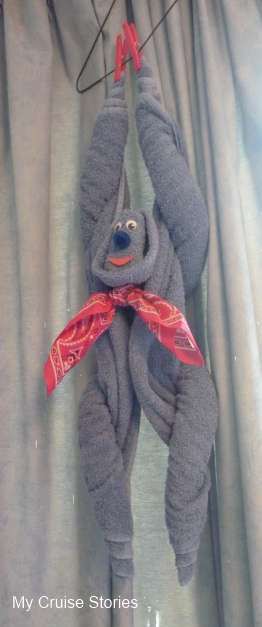 how to fold a hanging towel monkey