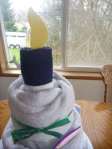 making a towel birthday cake