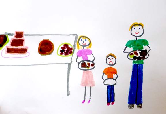 chocolate buffet cartoon