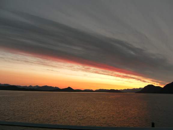 sun setting over the sea