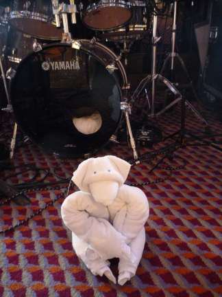 towel bear at Carnival Liberty bandstand