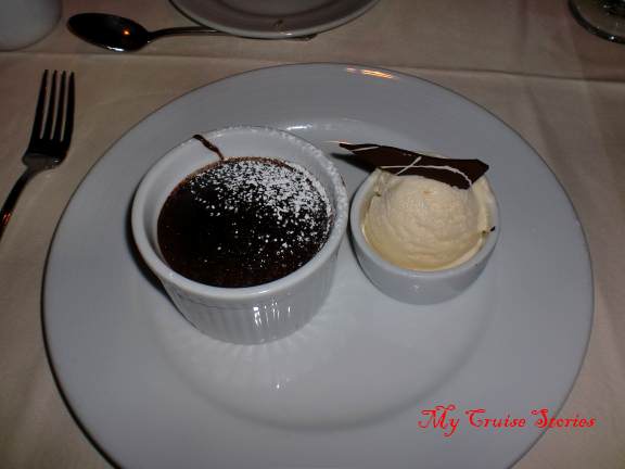 Dining - chocolate melting cake Carnival cruise chocolate melting cake