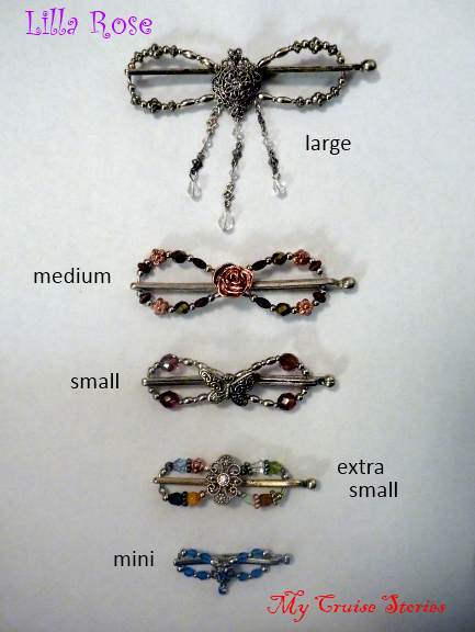 sizes Lilla Rose flexi clips in different sizes