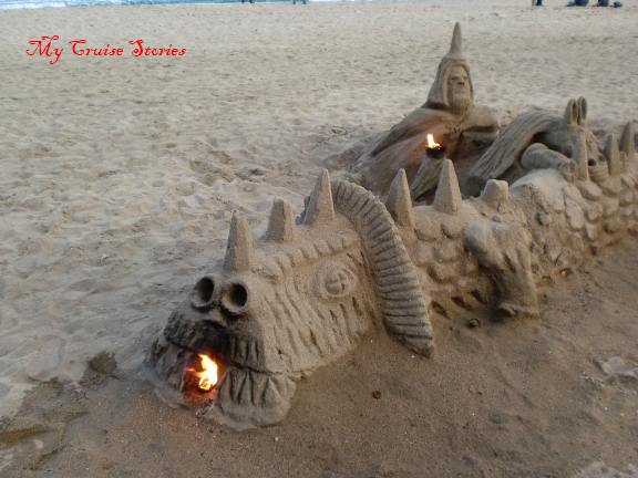 sandcastle in Barcelona, Spain
