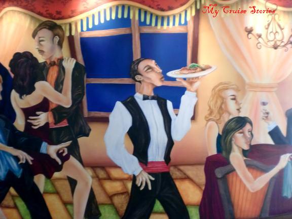 happy people on the restaurant walls