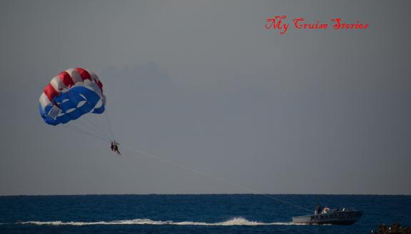 parasailing at Great Stirrup Cay