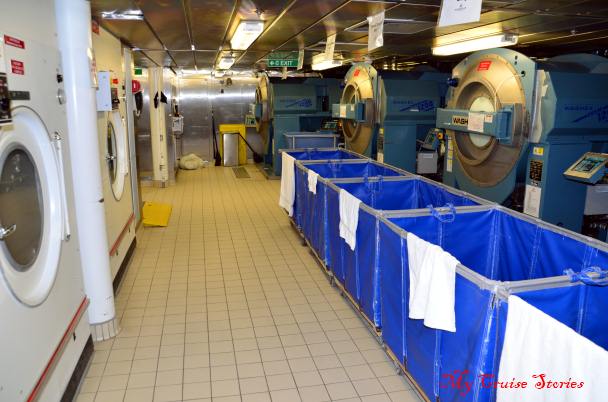 mountains of laundry washed daily on cruise ships