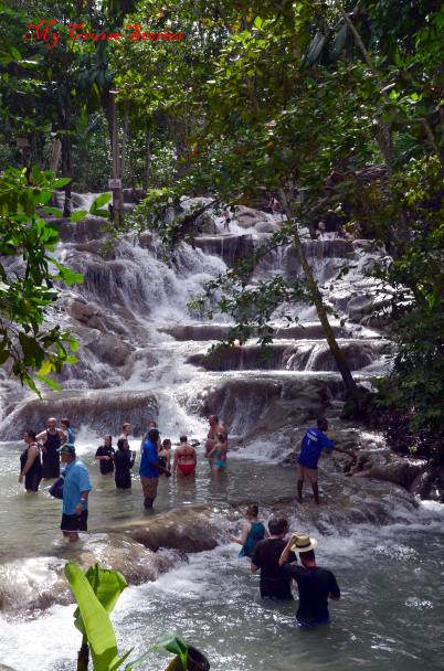 climbing Dunn's River Falls