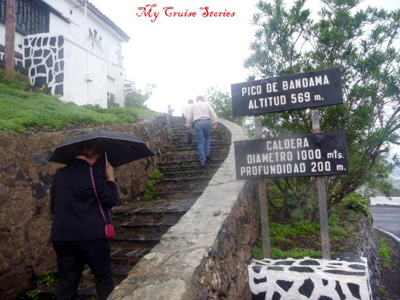 Bandama crater in the mist.