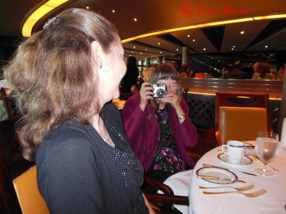 What do families do when they get together at dinner....take photos!