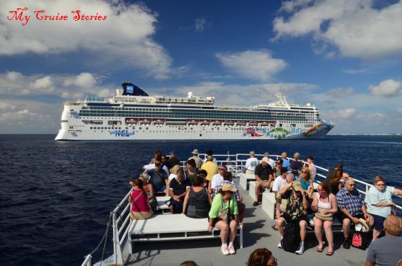 island tender transports cruise ship passengers to Grand Cayman