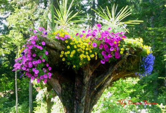 Glacier Gardens flower tower