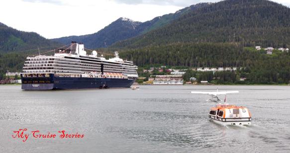 cruise ship anchored in Juneau