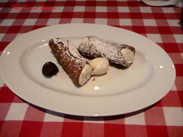 dessert at a cruise ship Italian specialty restaurant