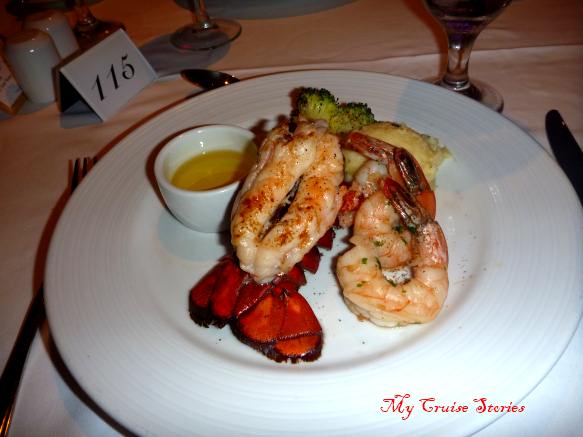 lobster dinner on a cruise ship