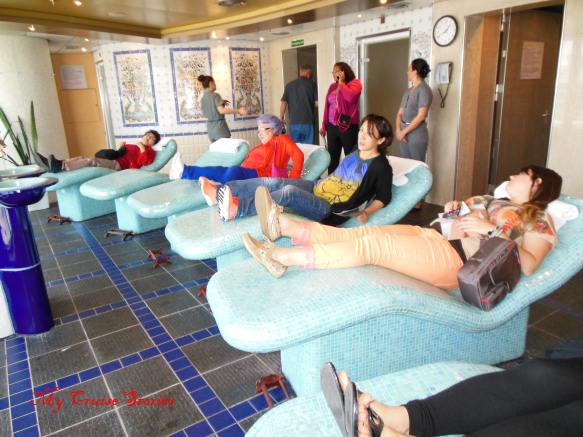 ceramic tile heated spa chairs