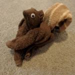 towels folded into animals