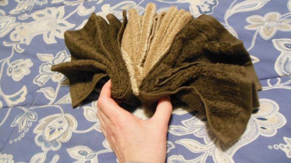 three washcloths make a towel turkey tail