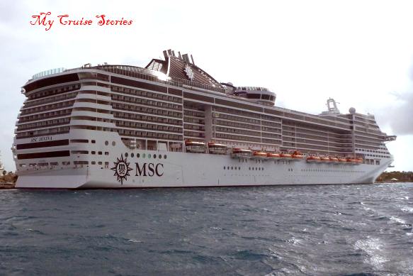 rear view of cruise ship