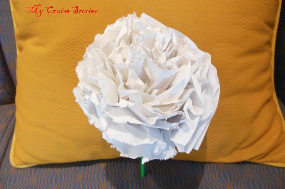flower made from paper towels and a straw