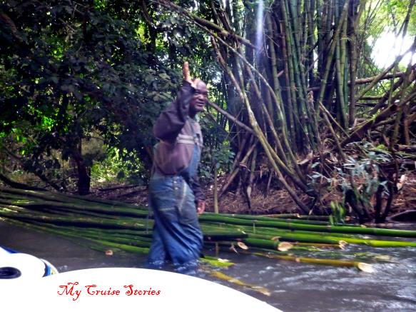getting ready to make an authentic bamboo raft