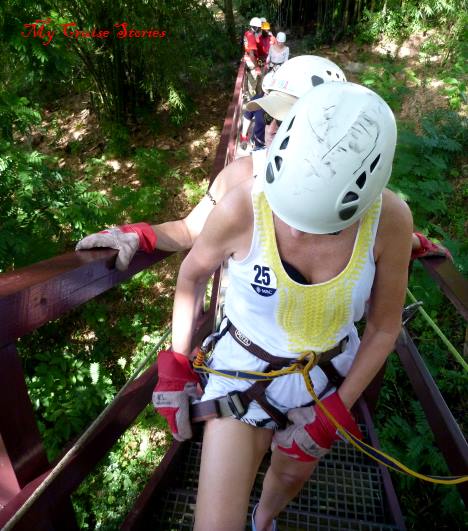 on the zipline platform