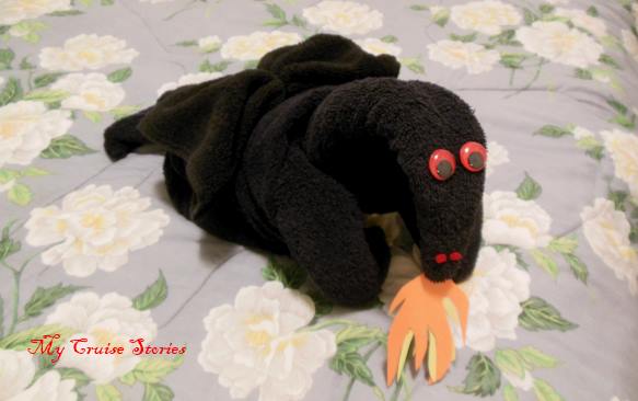finished towel dragon
