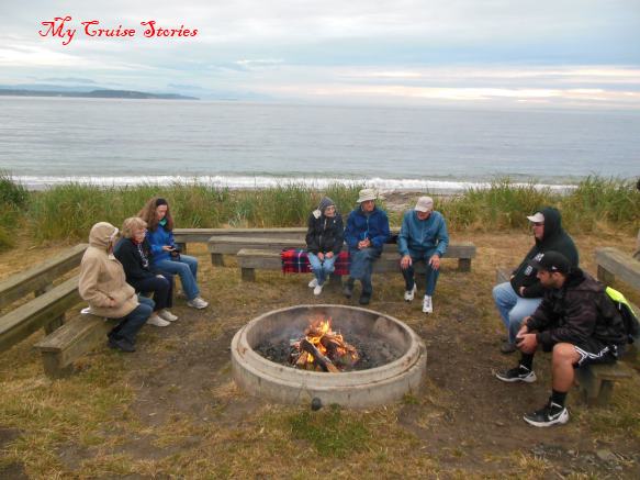 campfire by the beach