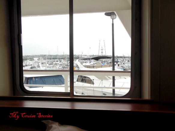 view window in cruise ship cabin