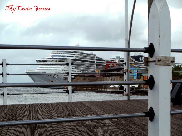 cruise ship docked in Curacao