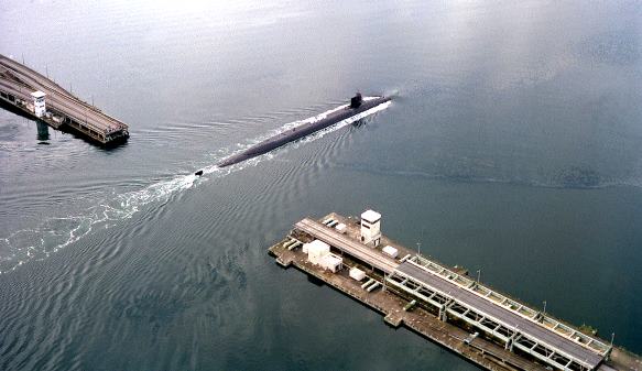 navy sub at hood canal bridge