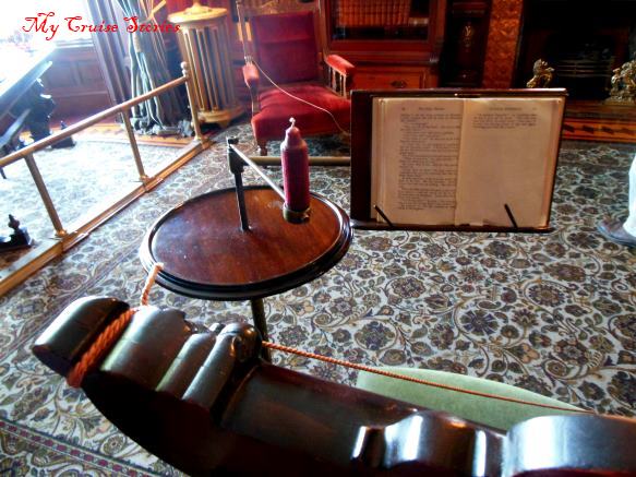 bookstand with candle