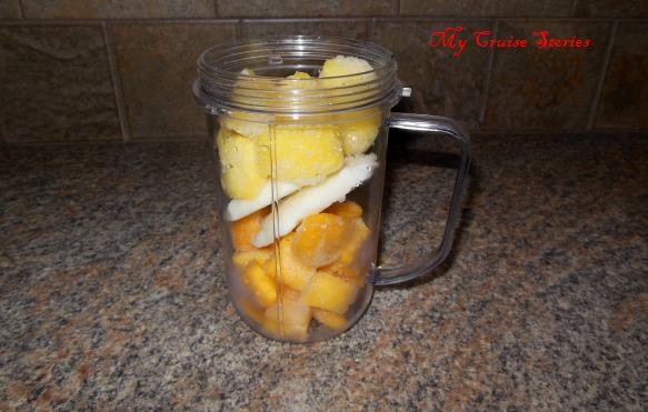 making frozen fruit smoothies