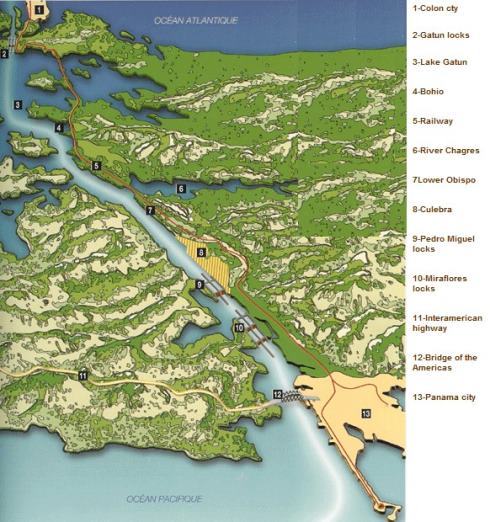 chart of Panama Canal