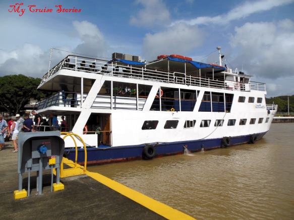 boat docked in the Panama Canal