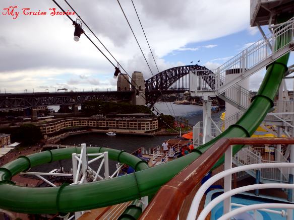 Carnival's green thunder water slide