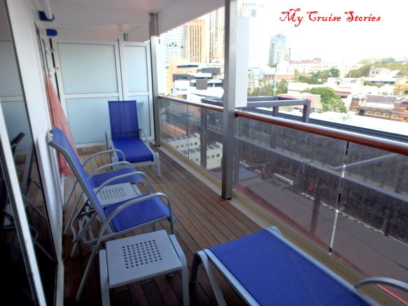 large balcony on a cruise ship