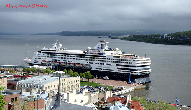cruise ship docked in Quebec