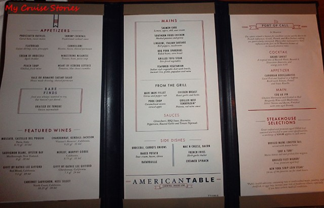 what's for dinner on a cruise