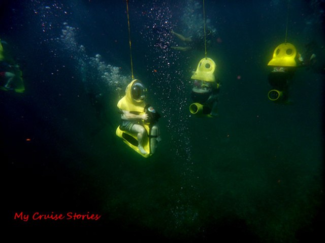 riding scooters under water