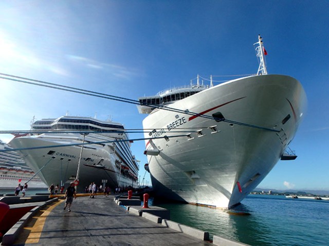 cruise ships at the dock