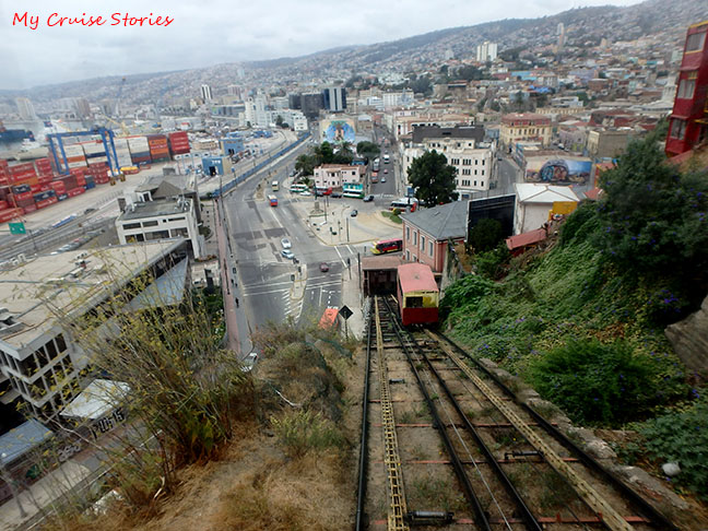 riding the funicular up the hil