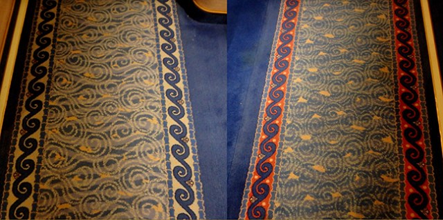 color coded carpets make it easier to find your stateroom