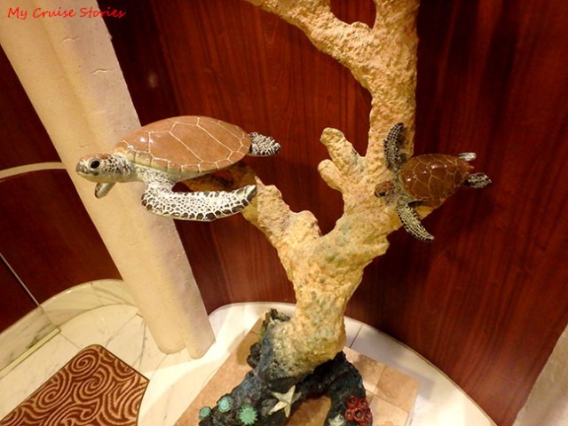 sea turtle sculpture on Ruby Princess
